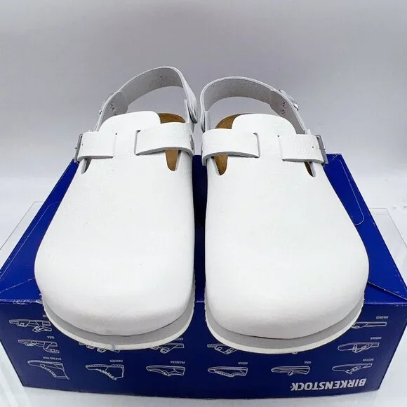 Birkenstock Tokyo Super Grip White Leather Slingback Clogs Mens EU 42 US 9- 9.5R